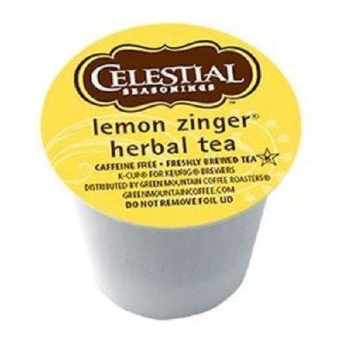 Celestial Seasonings® Lemon Zinger® Herbal Tea K-Cup® Packs, Decaffeinated, 24/Bx