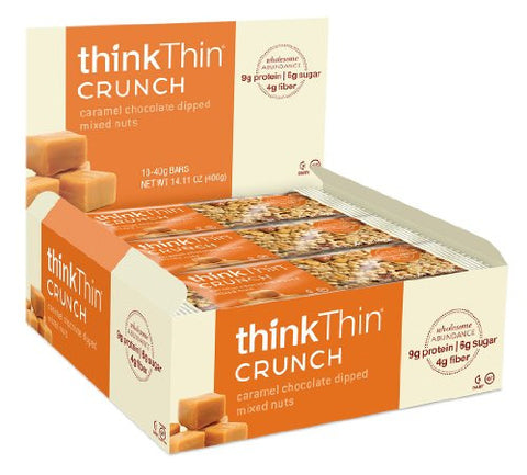 thinkThin Caramel Chocolate Dipped Mixed Nuts Crunch Bar (10x1.41oz)