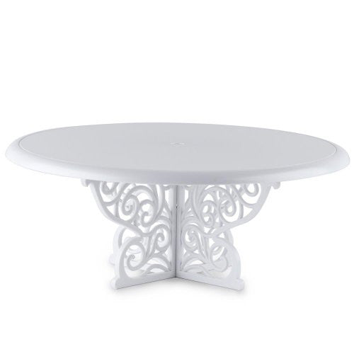 Fancy Scrolls Cake Stand - White 13.5"X6"