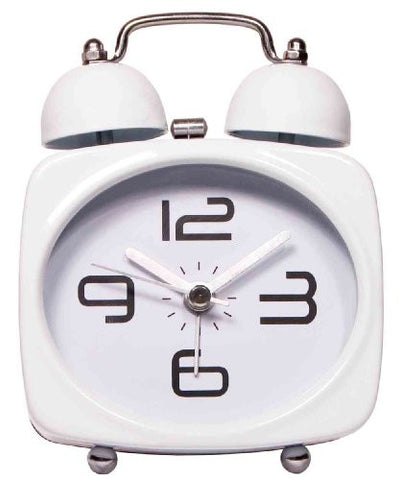 No Tick-Tock Alarm Clock - White