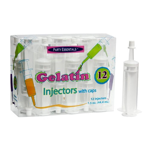 1.5 OZ. GELATIN INJECTORS WITH CAP  - CLEAR 12CT.