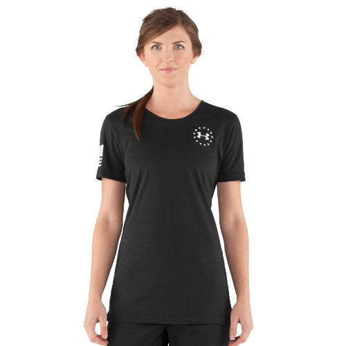 WWP Women's Freedom Flag Tee - Black, Large