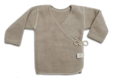 Organic Merino Wool Baby Sweater Sand 0-3 Months