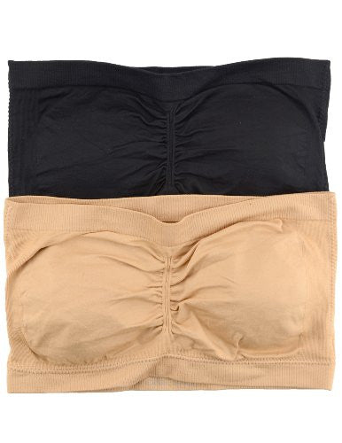 Anenome Women's Strapless Seamless Bandeau Padding (2 or 4 pack)