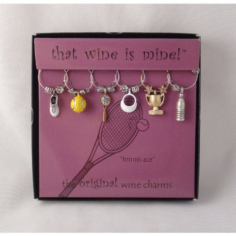 Tennis Ace Wine Charms, Painted