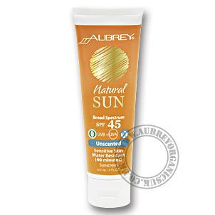 Aubrey Organics Natural Sun SPF 45 Unscented Sunscreen 4 fl oz
