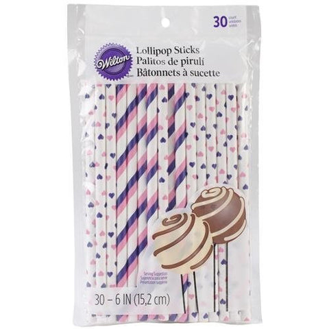 Colored Lollipop Sticks - Pink & Purple 6" 30/Pkg