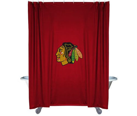 SHOWER CURTAIN  Chicago Blackhawks - Color Bright Red - Size 72x72