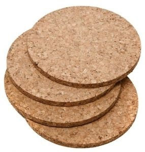 Cork Coaster, Round, Set of 4