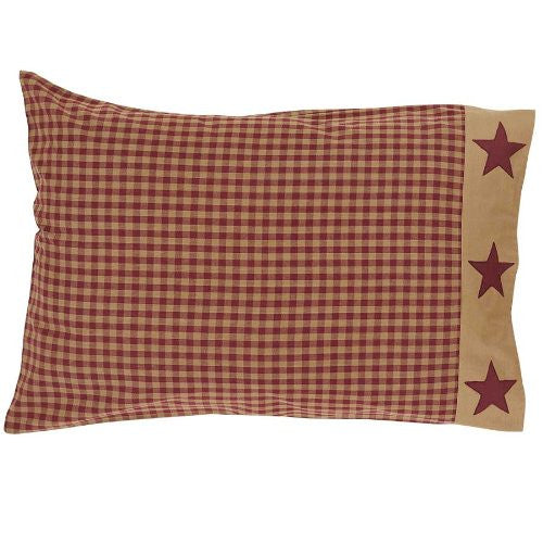Ninepatch Star Pillow Case w/Applique Border Set of 2 21x30"