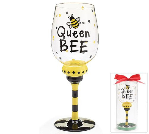 WINE GLASS QUEEN BEE