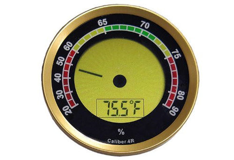 Caliber IV 4 Gold Bezel Round Digital Hygrometer