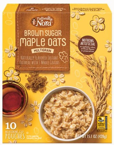 Naturally Nora Hot Cereal Brown Sugar Maple, 10 pack