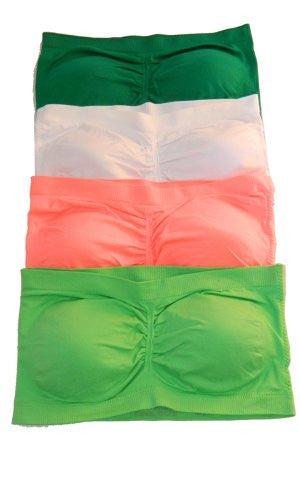 Anenome Women's Strapless Seamless Bandeau Padding (2 or 4 pack)