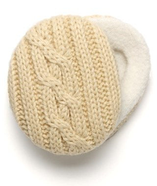 Earbags Cable Knit with Thinsulate,Tan Small