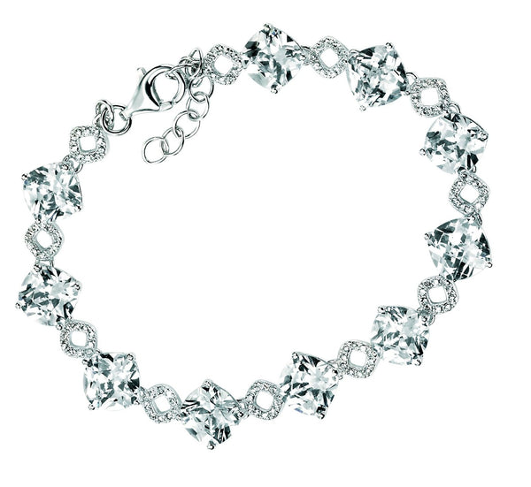 Silver and CZ Charm Bracelet
