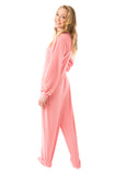 Adult Big Feet Pink Fleece Hooded Footed Pajamas