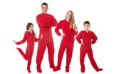 Adult Big Feet Red Fleece Footed Pajamas