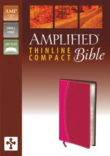 Amplified Thinline Bible, Compact, Pink/Red - Leather-look