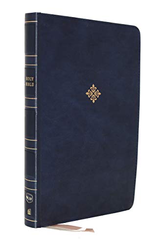 NKJV, Thinline Bible, Large Print, Leathersoft, Blue, Red Letter, Comfort Print: Holy Bible, New King James Version (Leather-bound)