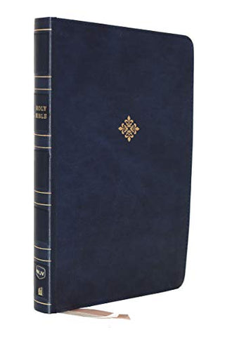 NKJV, Thinline Bible, Large Print, Leathersoft, Blue, Red Letter, Comfort Print: Holy Bible, New King James Version (Leather-bound)