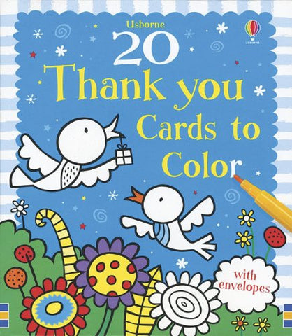 20 Thank You Cards to Color