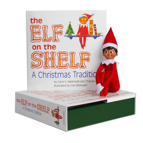 A Christmas Tradition with Brown Eyed North Pole Elf,brown skin, black hair (Dark Skin Boy)
