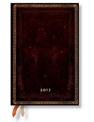 12-Month Week-at-a-Time 2017 Black Moroccan Mini Horizontal