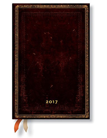 12-Month Week-at-a-Time 2017 Black Moroccan Mini Horizontal