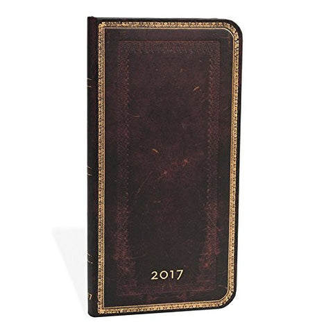 12-Month Week-at-a-Time 2017 Black Moroccan Slim  Horizontal