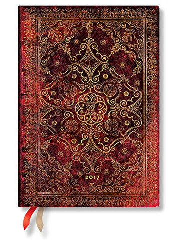 12-Month Week-at-a-Time 2017 Carmine Midi Horizontal