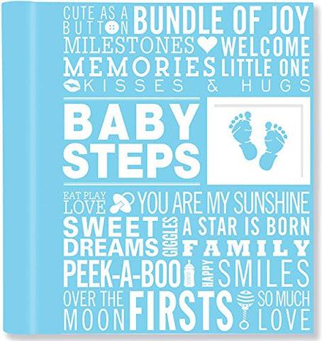 Baby Steps:  Baby's First-Year Album, Blue (Hardcover)