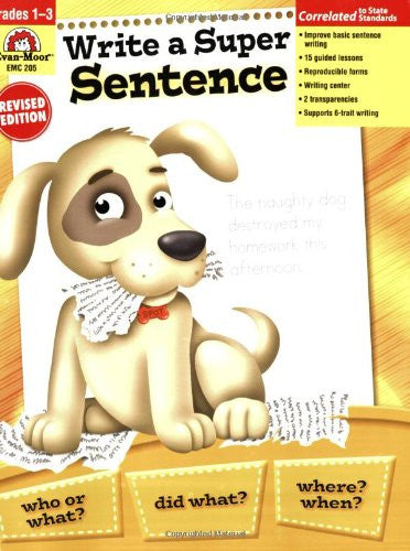 Write a Super Sentence, Grades 1-3 - Teacher Resource Book