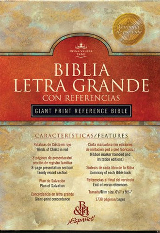 RVR 1960 Biblia Letra Grande con Referencias, negro imitación piel