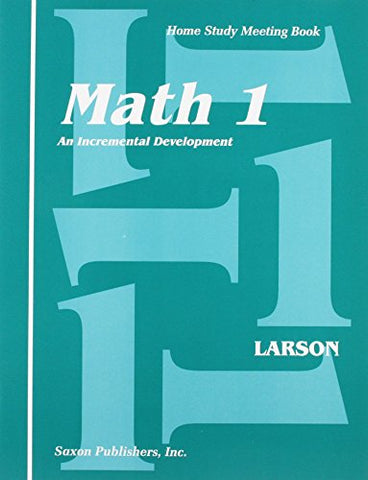 Saxon Math 1 Homeschool Student's Meeting Book 1st Edition 1994 - Paperback