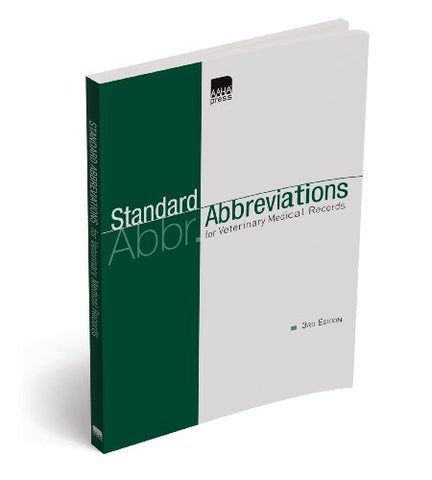 Standard Abbreviations for Veterinary Medical Records, Third Edition, Paperback