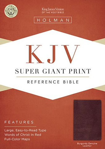 Super Giant Print Reference Bible, King James Version - Burgundy (Genuine Leather)