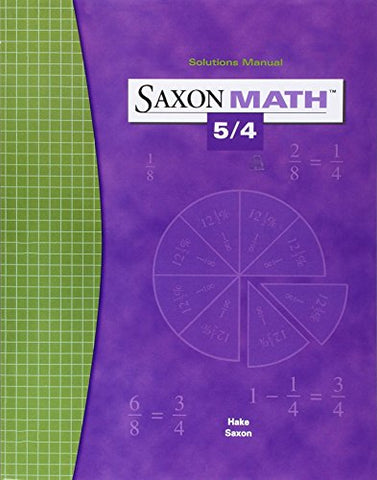 Saxon Math 5/4 Solution Manual