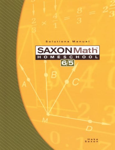 Saxon Math 6/5 Homeschool Solution Manual 3rd Edition, 2005 - Paperback