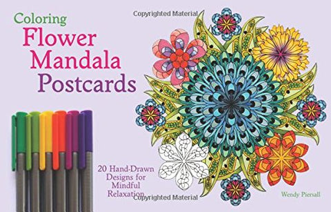 Coloring Flower Mandala Postcards (Paperback)