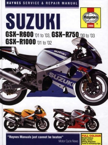 Suzuki GSX-R600 '01 to '03, GSX- R750 '00 to '03, GSX-R1000 '01-'02