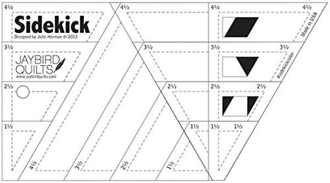 Jaybird Quilts, Sidekick Ruler (Cuts Diamonds, Triangles, Half Triangles) (not in pricelist)