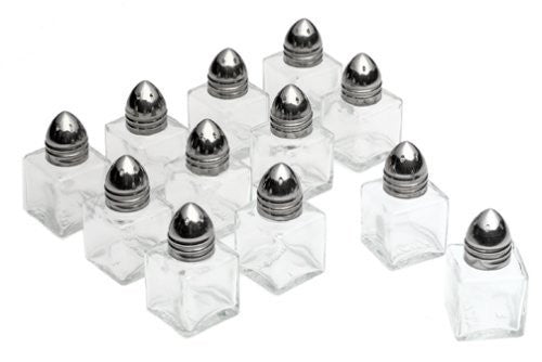 .5 oz, Mini Salt & Pepper, Chrome Plated Metal Tops, Pack of 12