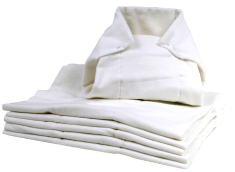 Washable Pre-folded Diapers, White, 6-Pack