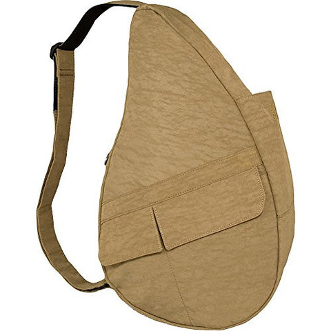 Distressed Nylon Healthy Back Bag, Taupe, XSmall