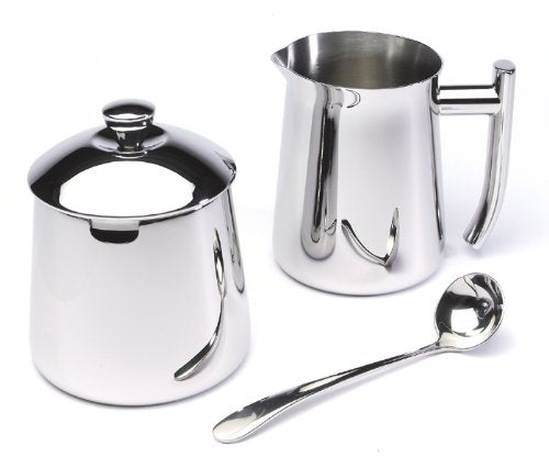 Frieling 18/10 Stainless Steel Creamer, Mirror Finish, 10 fl. oz.
18/10 Stainless Steel Sugar Bowl, Mirror Finish, 10 oz with Spoon
