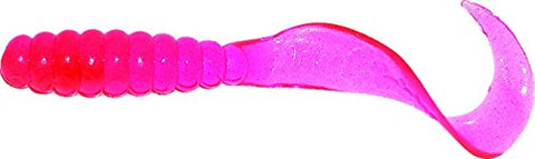 Mister Twister TTSF20-6 Teenie Curly Tail Grub, 2", Pink, 20/Pack