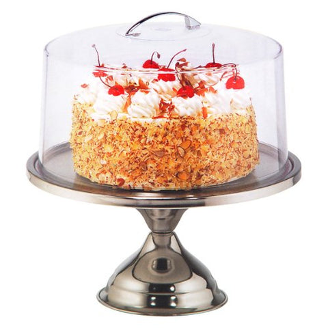 Cake Stand & Cover Set, Stainless steel handle, 12.75 x 13.75"h