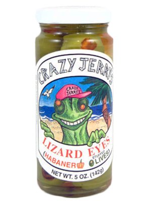 Crazy Jerry's Lizard Eyes Habanero Stuffed Olives 5 oz