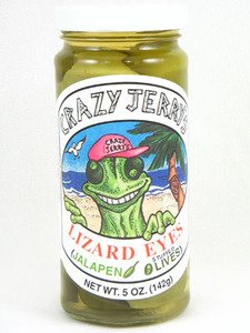 Crazy Jerry's Lizard Eyes Jalapeno Stuffed Olives 5 oz